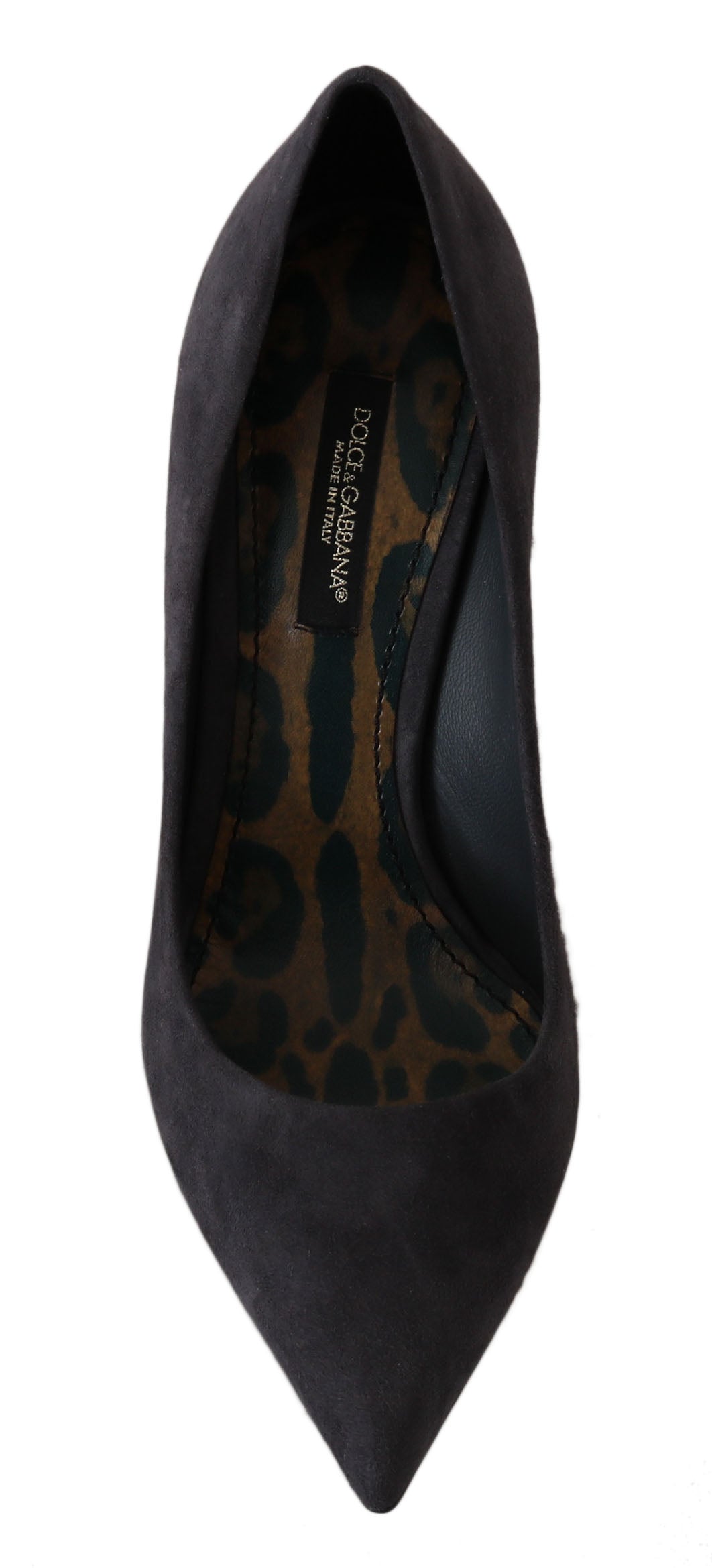 Dolce & Gabbana Graue Wildleder Leder Stiletto Schuhe Heels