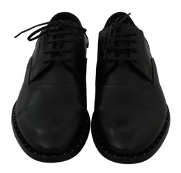 Dolce & Gabbana Schwarzes Leder Derby Formale Schuhe