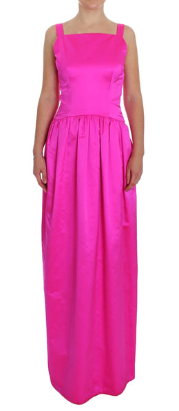 Dolce & Gabbana Rosa Seide Langes Etuikleid Ballkleid