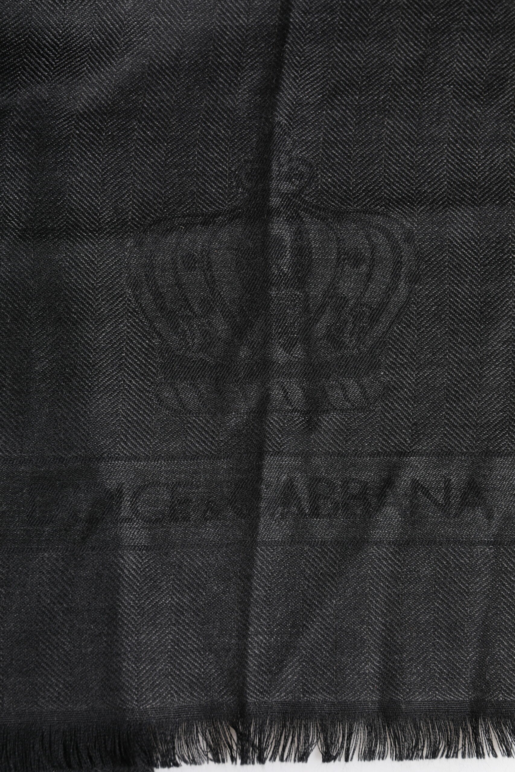 Dolce & Gabbana Dunkelgrauer Kaschmir-Fransen-Halswärmer-Schal