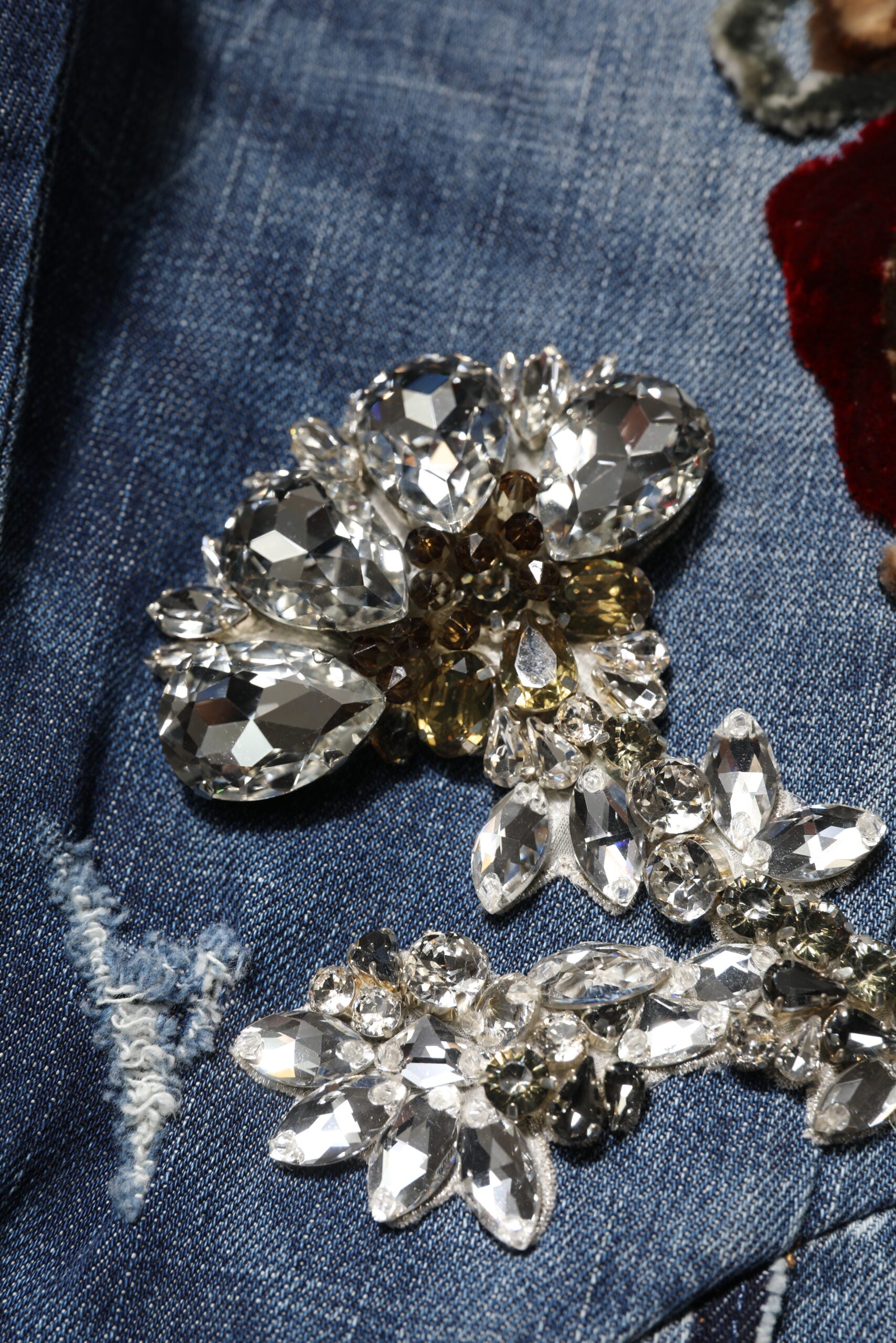 Dolce & Gabbana Blaue Baumwoll-Jeans mit Strass-Verzierungen