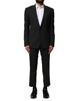 Dolce & Gabbana Schwarzer einreihiger Anzug aus Wolle (2 Teile)