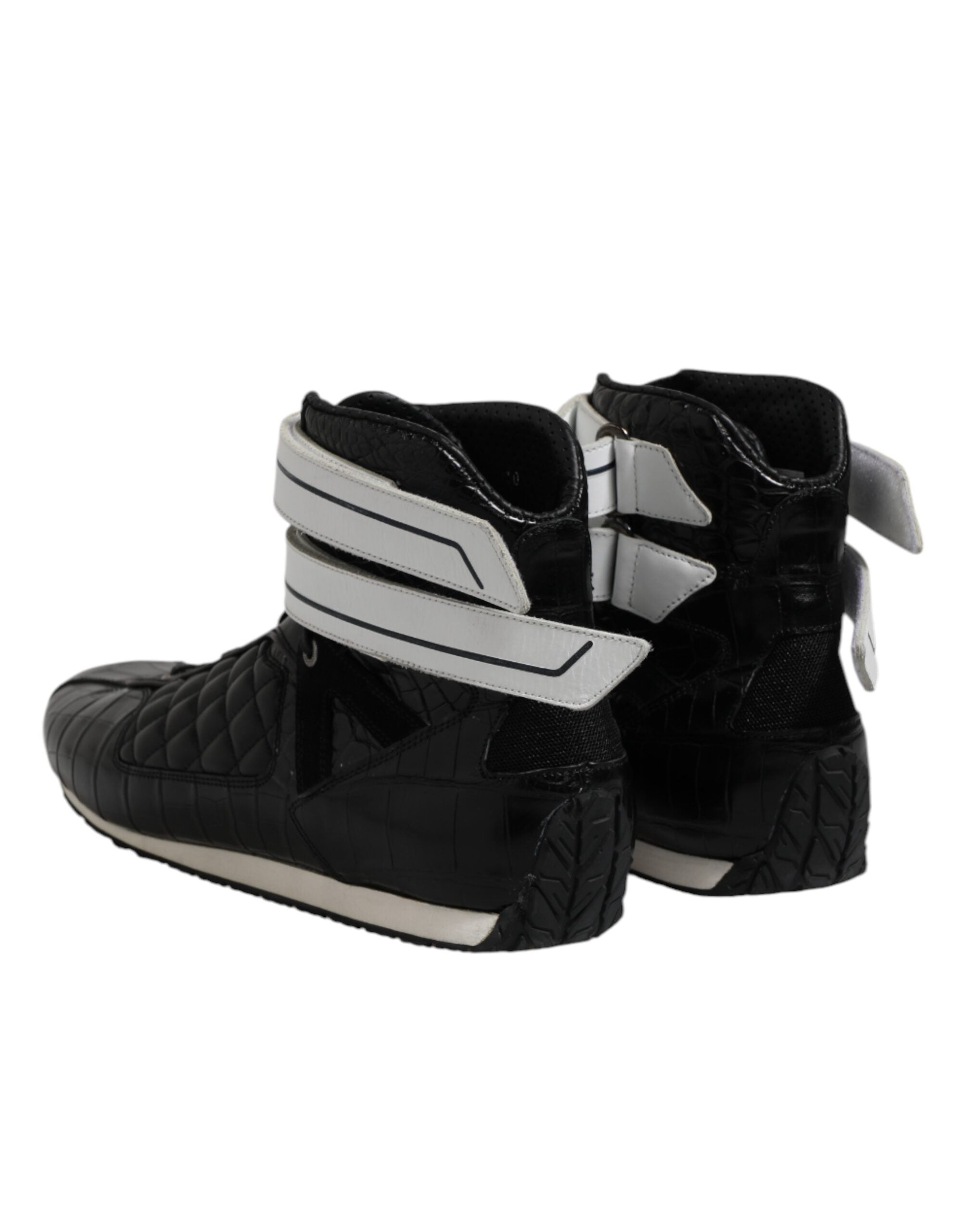 Dolce & Gabbana Schwarze gesteppte Leder Schnürschuhe