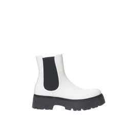 Alexander McQueen Schwarze und Weiße Chelsea-Boots aus Leder