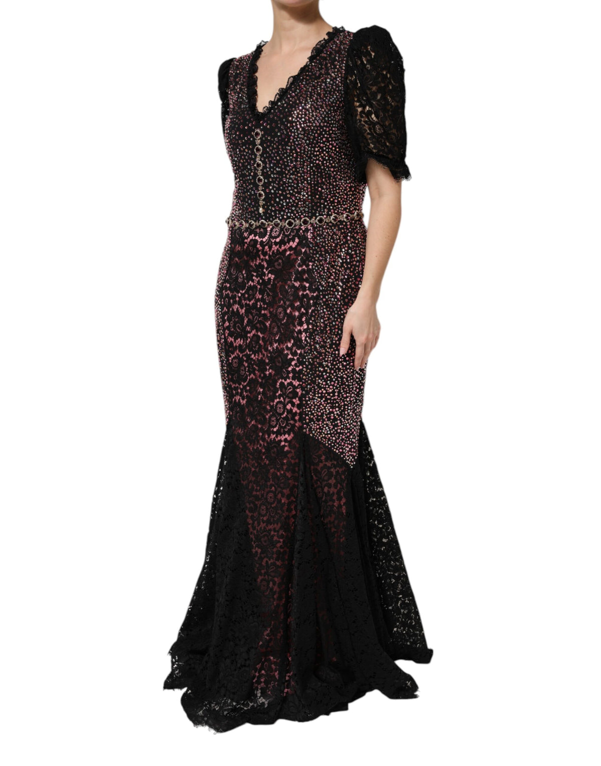 Dolce & Gabbana Multicolor Verziertes Meerjungfrauenkleid Kleid