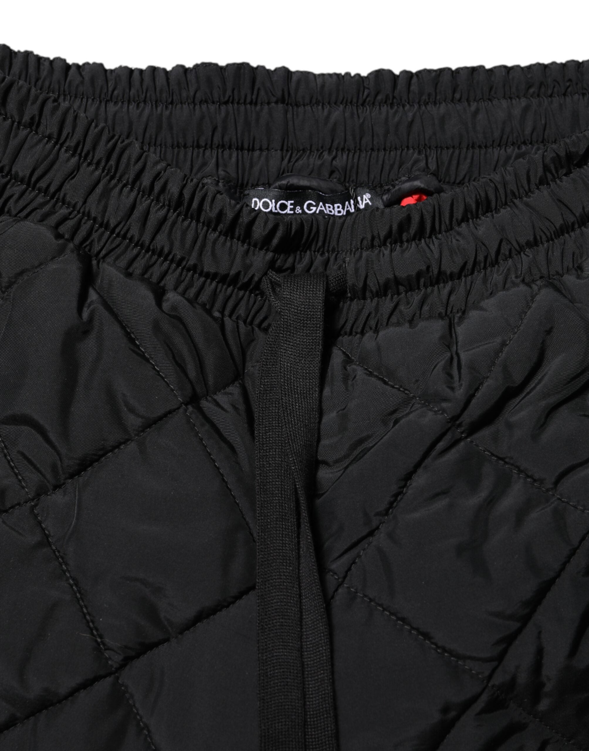 Dolce & Gabbana Schwarze gesteppte Joggerhose mit mittlerer Taille
