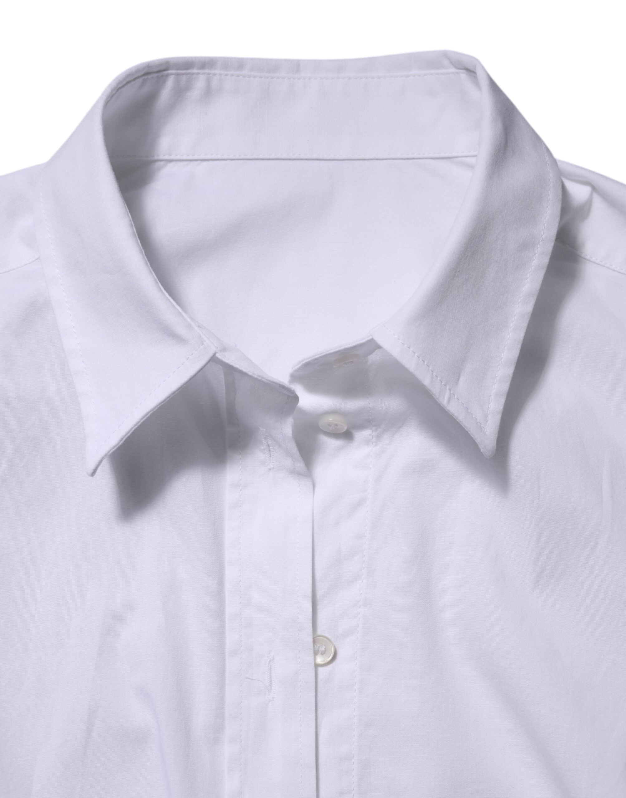 Dolce & Gabbana Weißes Baumwollhemd mit langen Ärmeln und Kragen