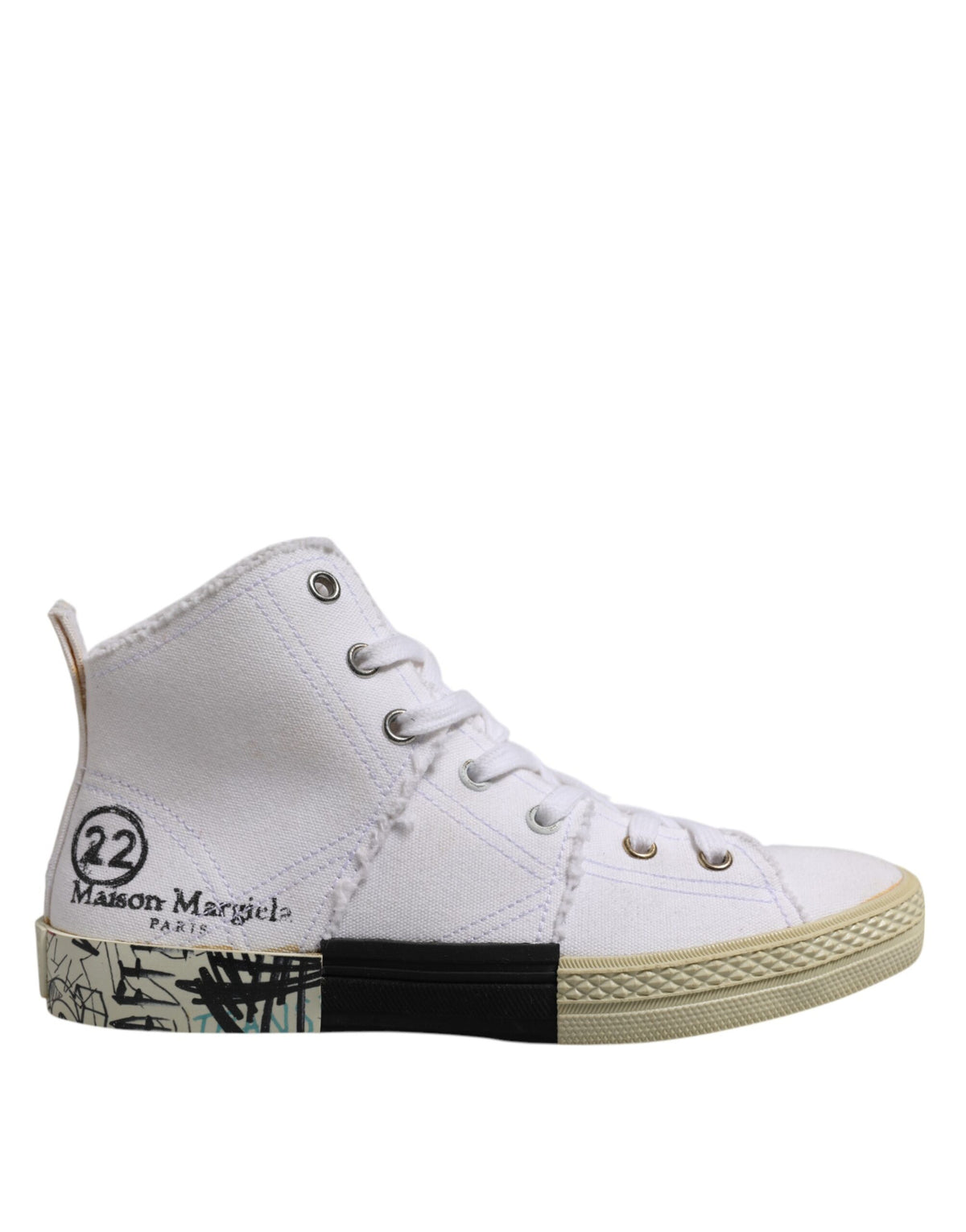 Maison Margiela Weiß Lace Up Mid Top Frauen Turnschuhe Schuhe