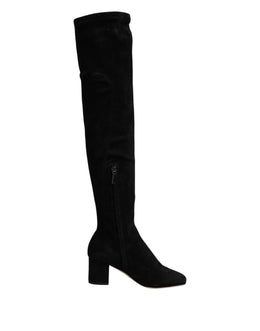 Dolce & Gabbana Schwarze kniehohe Stiefel aus Wildleder Schuhe