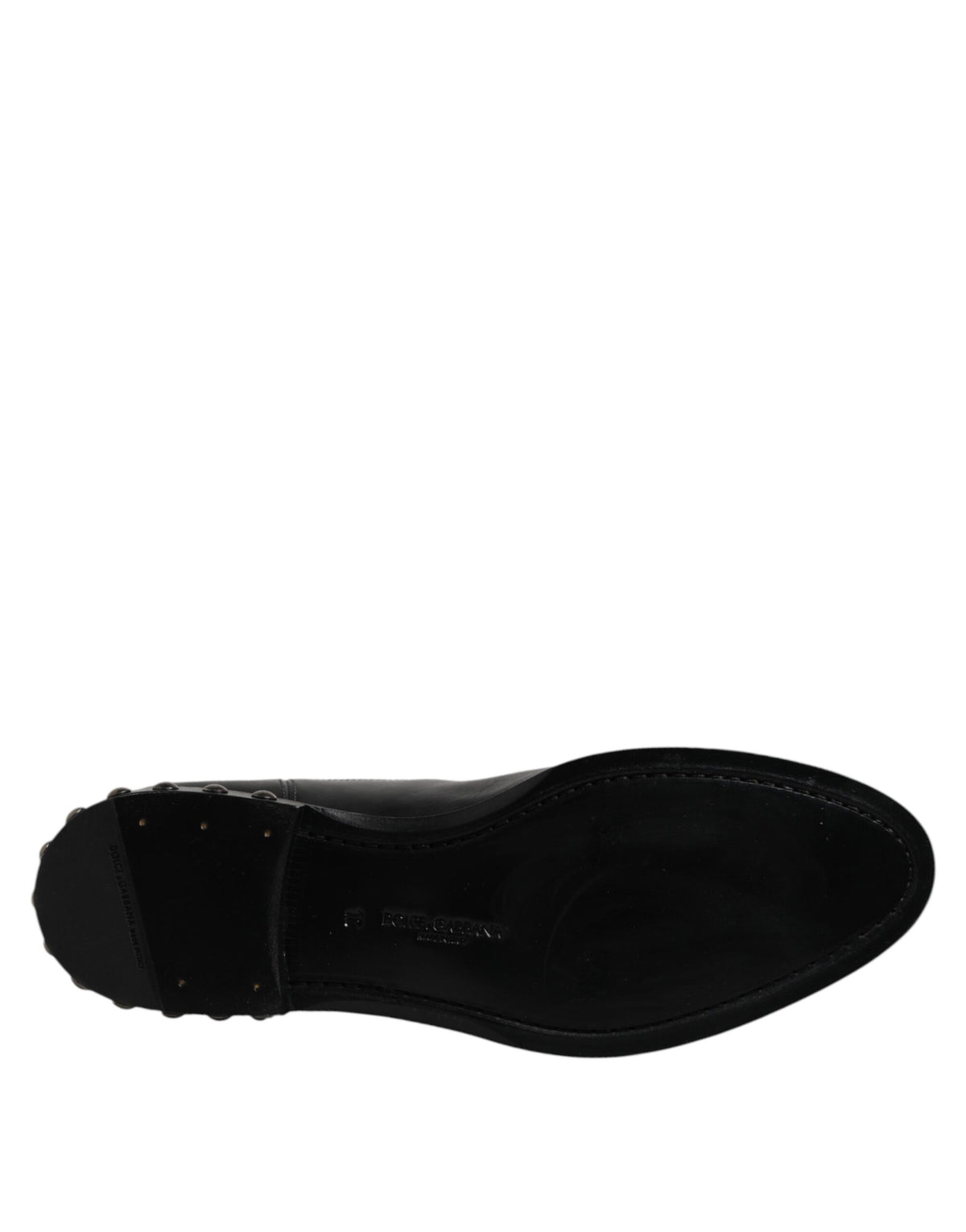 Dolce & Gabbana Schwarze Leder Logo-Stiefeletten Nietenschuhe