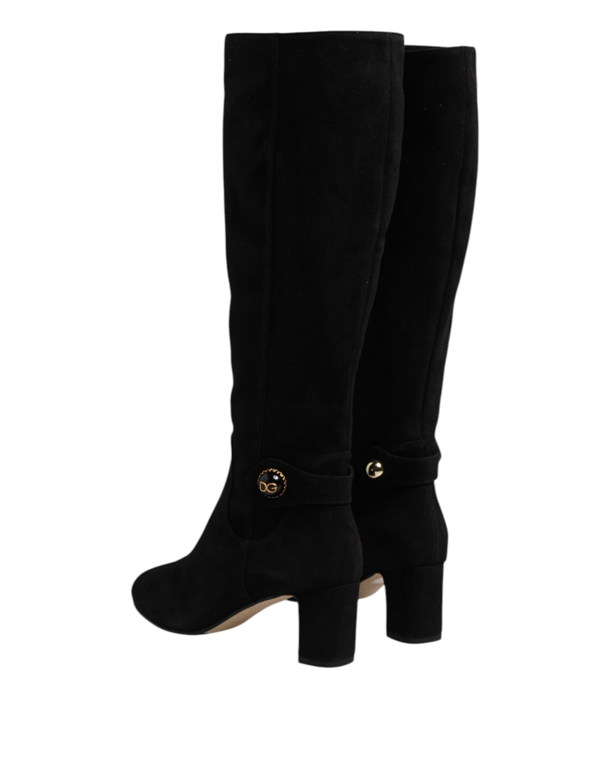 Dolce & Gabbana Schwarze kniehohe Stiefel aus Wildleder Schuhe