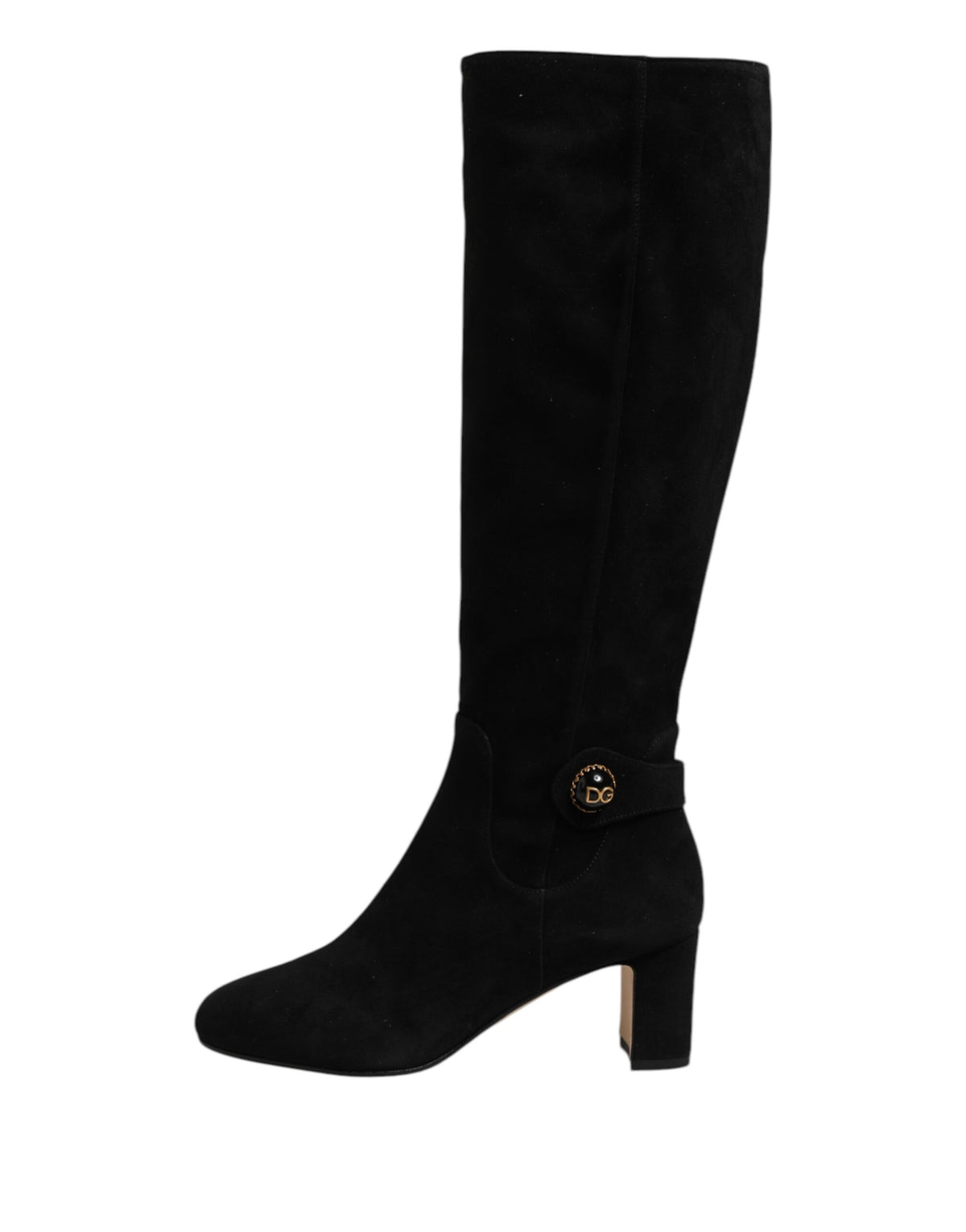 Dolce & Gabbana Schwarze kniehohe Stiefel aus Wildleder Schuhe