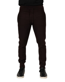 Dolce & Gabbana Braune Kaschmir Herren Jogger Sweatpants Hosen