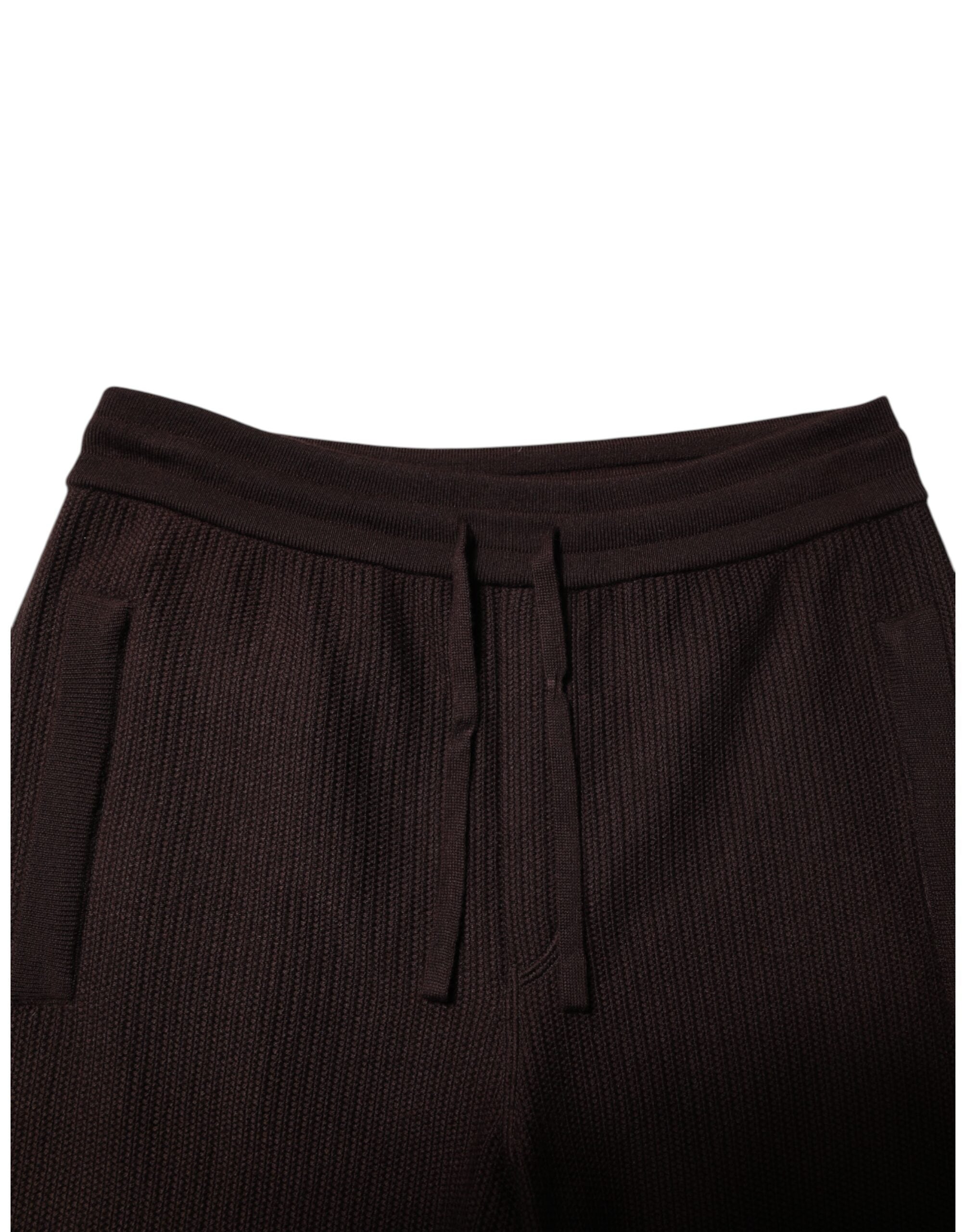 Dolce & Gabbana Braune Kaschmir Herren Jogger Sweatpants Hosen