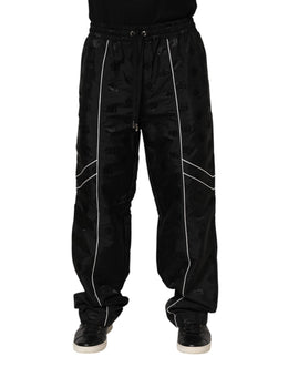 Dolce & Gabbana Schwarze gerade Baumwoll-Jogger-Sweatpants Hose