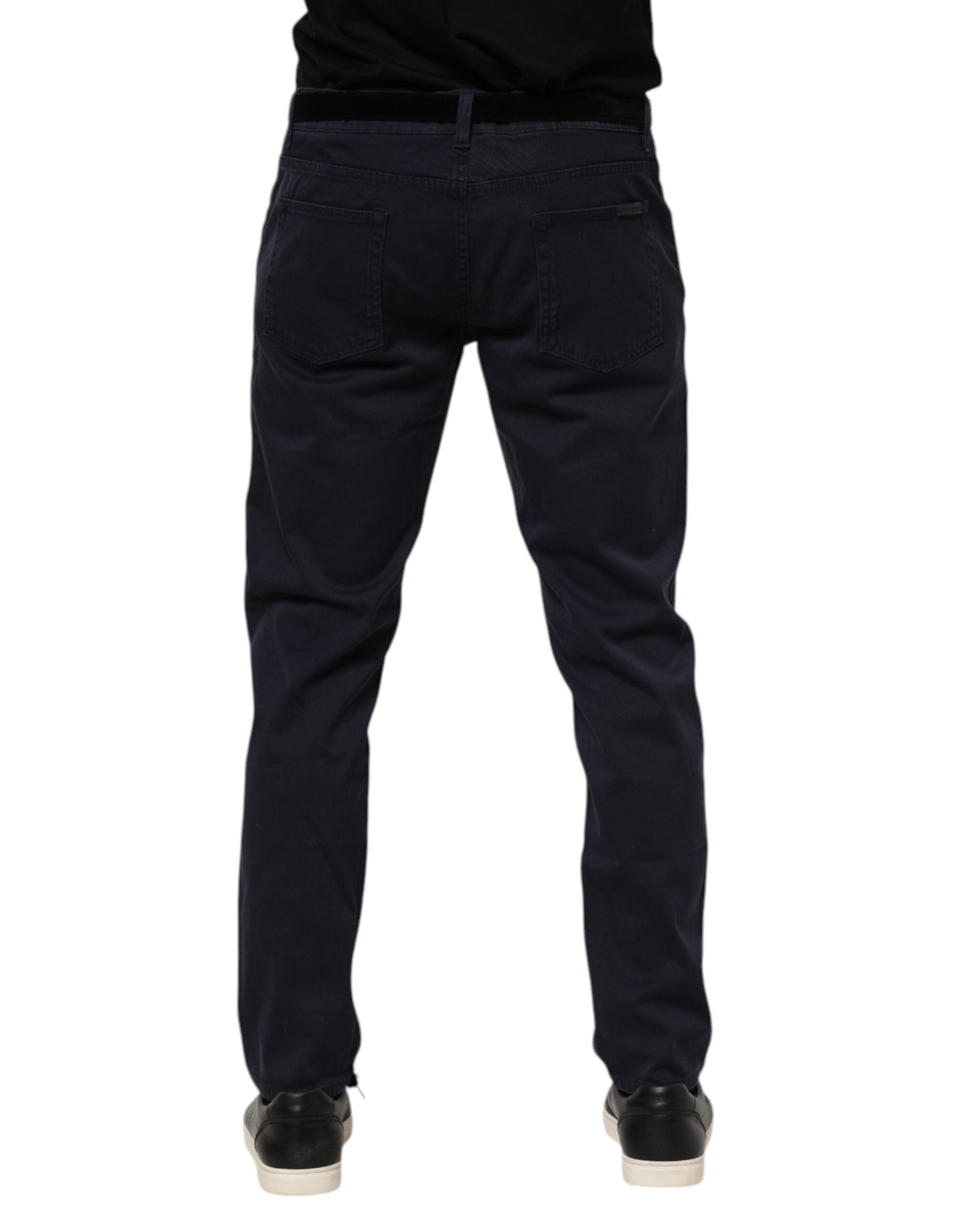 Dolce & Gabbana Blaue konisch zulaufende Denim-Jeans aus Baumwolle
