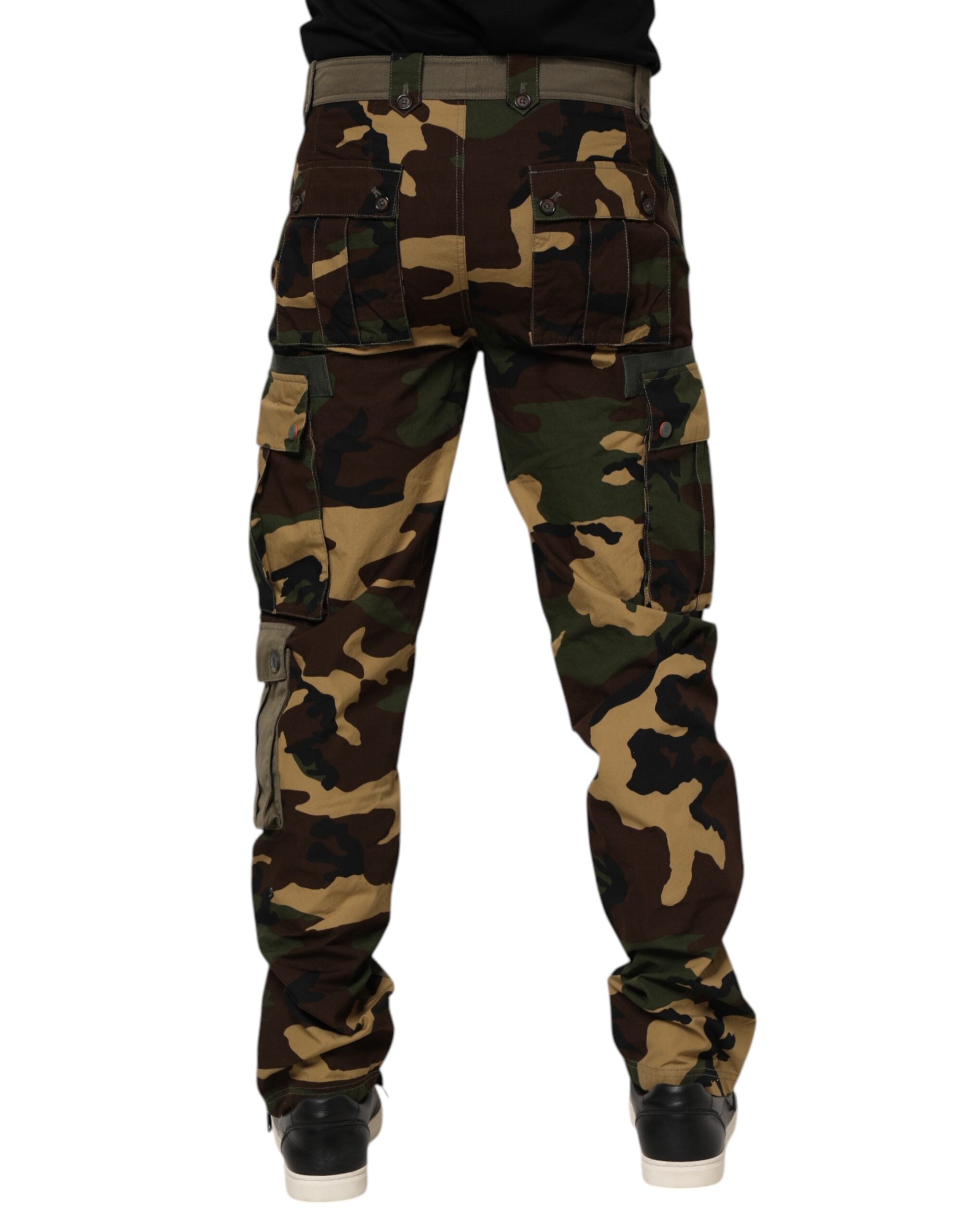 Dolce & Gabbana Braune Cargo-Hose aus Baumwolle im Tarnmuster
