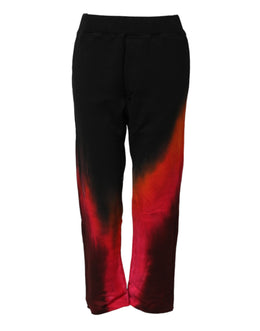 Dsquared² Schwarz-Rot Baumwolle Straight Fit Jogger Hose