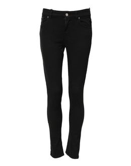 Dolce & Gabbana Schwarze Skinny Jeans aus Baumwolldenim mit mittlerer Bundhöhe