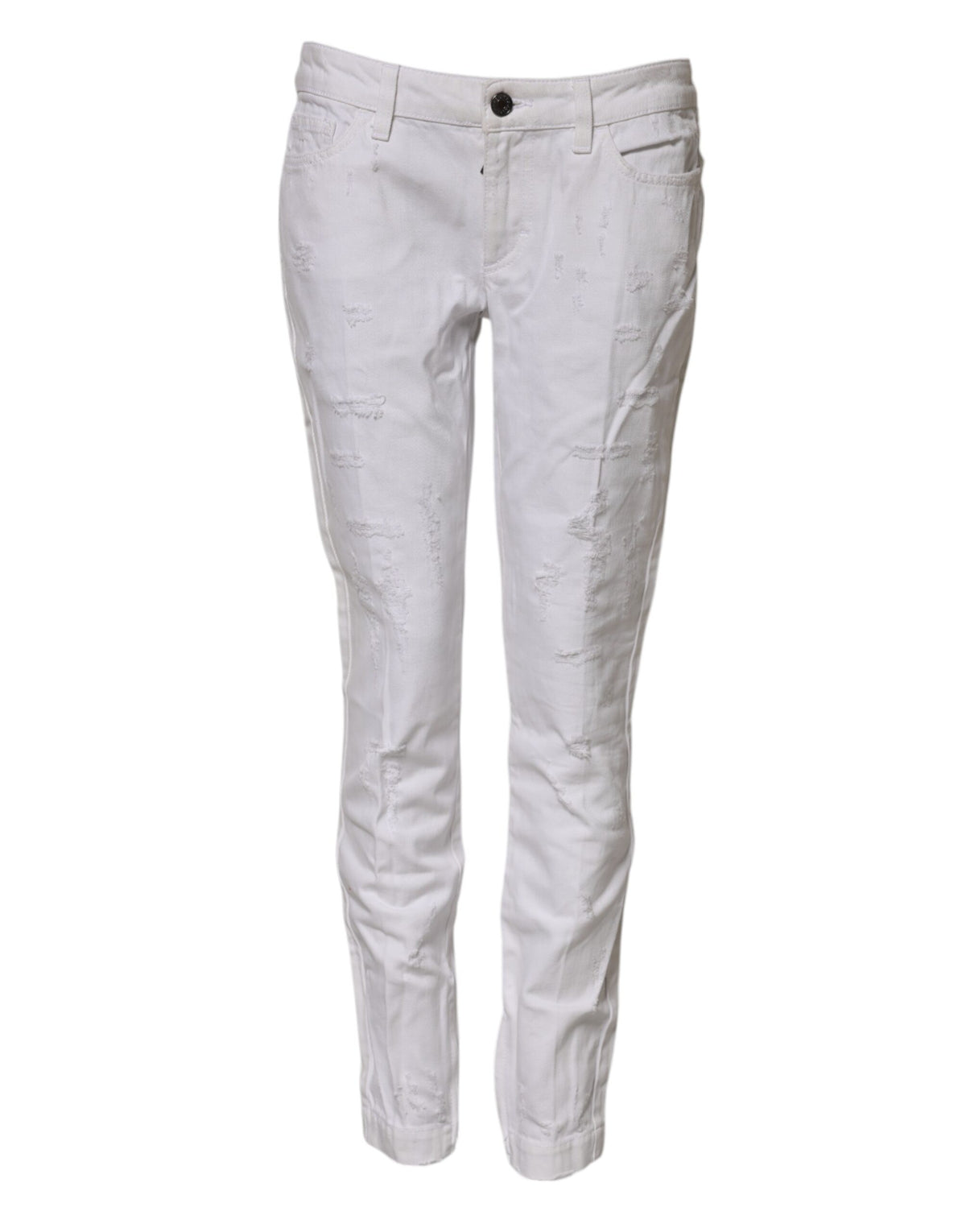 Dolce & Gabbana Weiße Denim-Jeans mit mittlerer Taille aus Baumwolle für Frauen