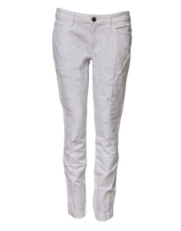 Dolce & Gabbana Weiße Denim-Jeans mit mittlerer Taille aus Baumwolle für Frauen