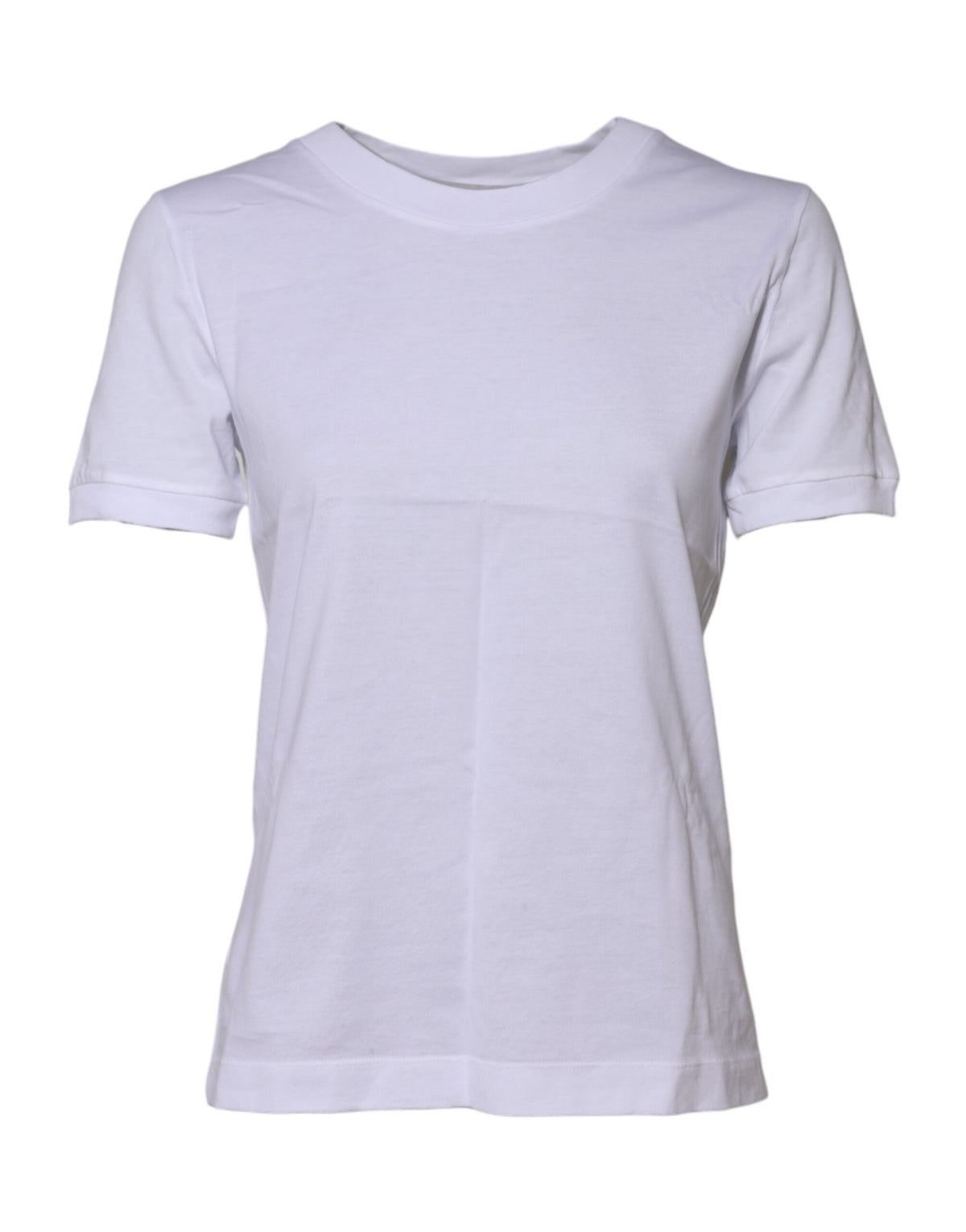 Dolce & Gabbana Weißes Baumwoll-T-Shirt mit Rundhalsausschnitt und kurzen Ärmeln
