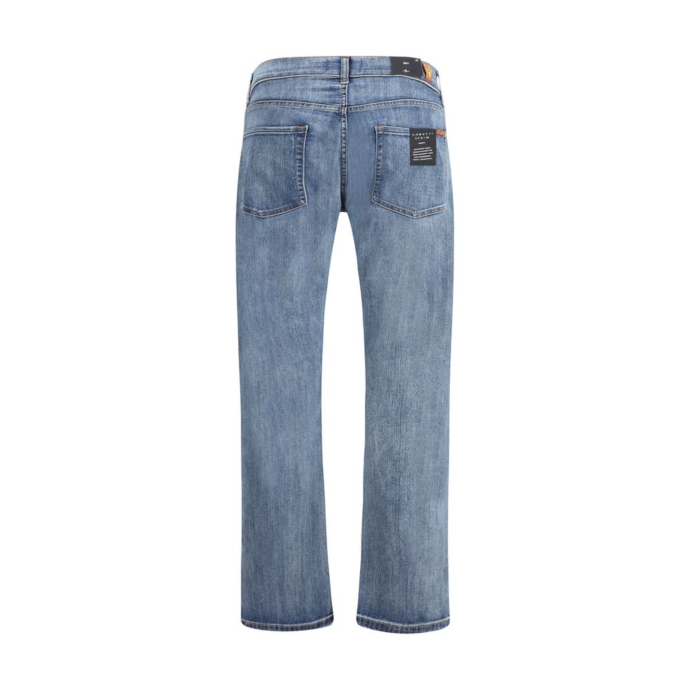 7FOR Blaue Jeans aus Baumwolle im geraden Schnitt