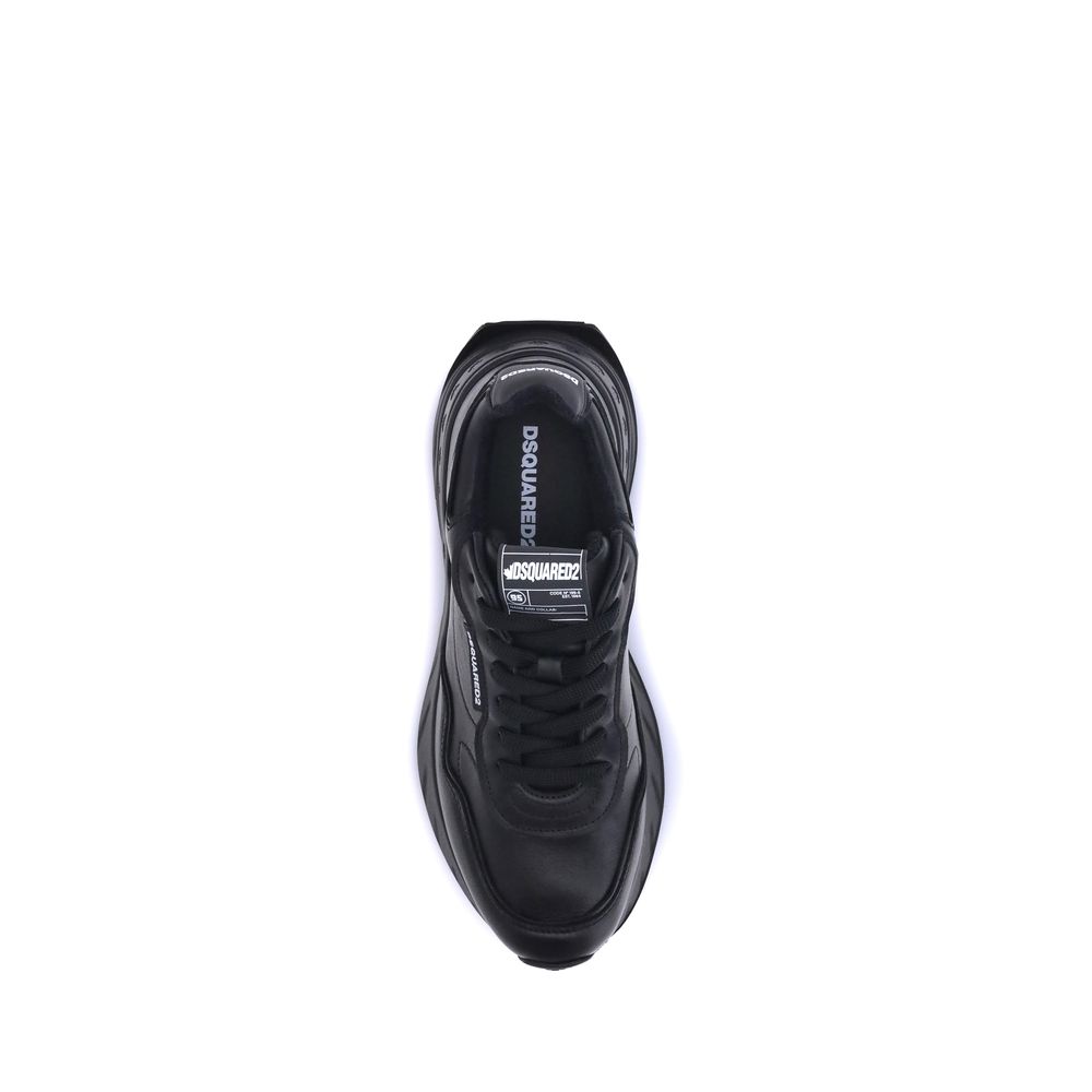 Dsquared² Schwarze Bos Taurus Kalbsleder Sneaker