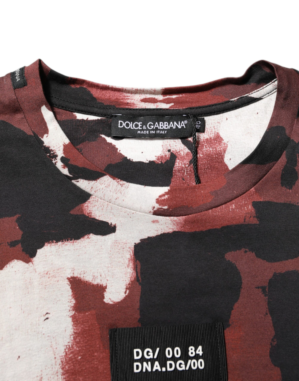Dolce & Gabbana Multicolor Camouflage Männer T-Shirt mit Rundhalsausschnitt