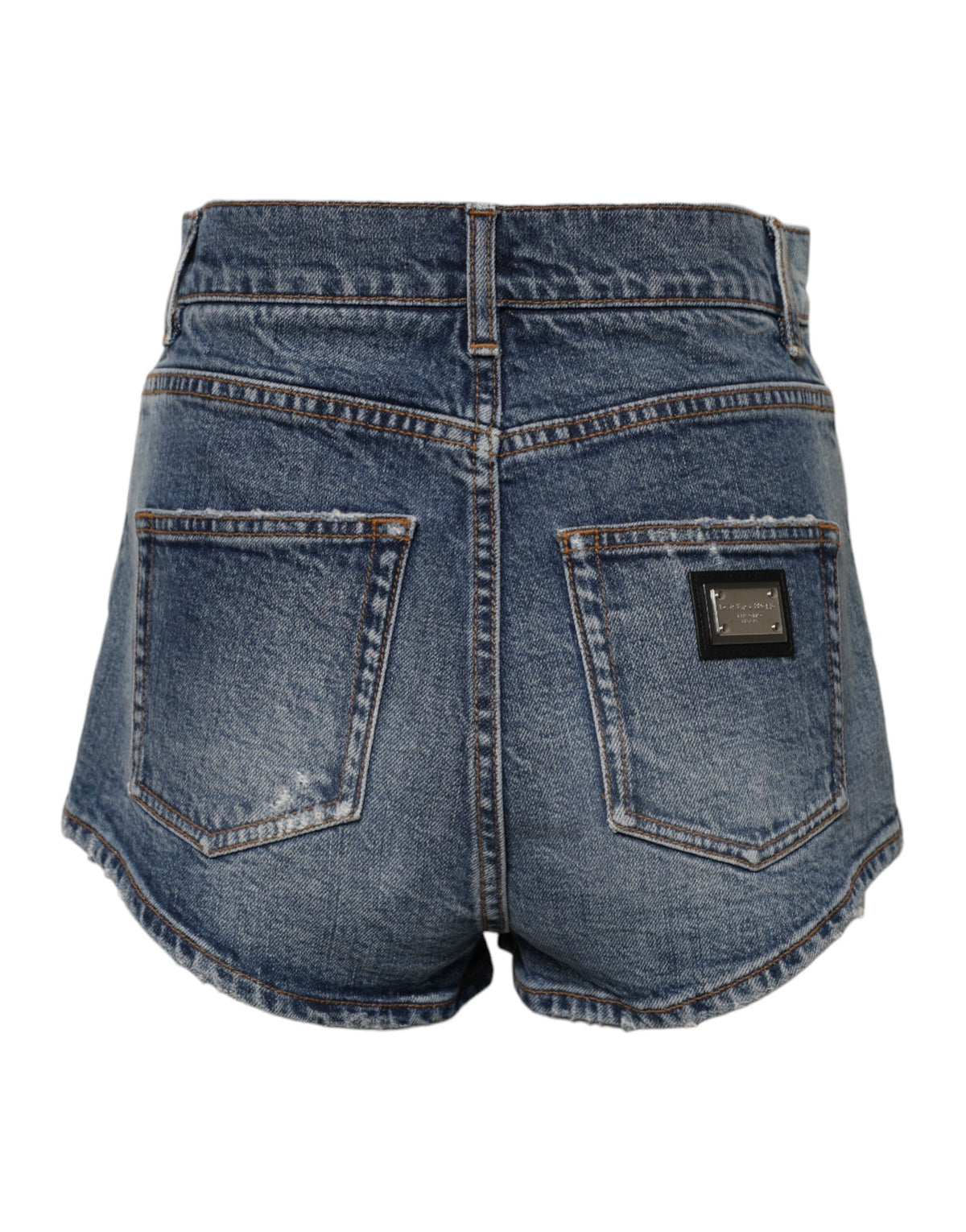 Dolce & Gabbana Blaue zerfledderte Denim-Baumwolle Hot Pants Shorts