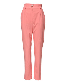 Dolce & Gabbana Pinke konisch zulaufende Kleiderhose mit hoher Taille