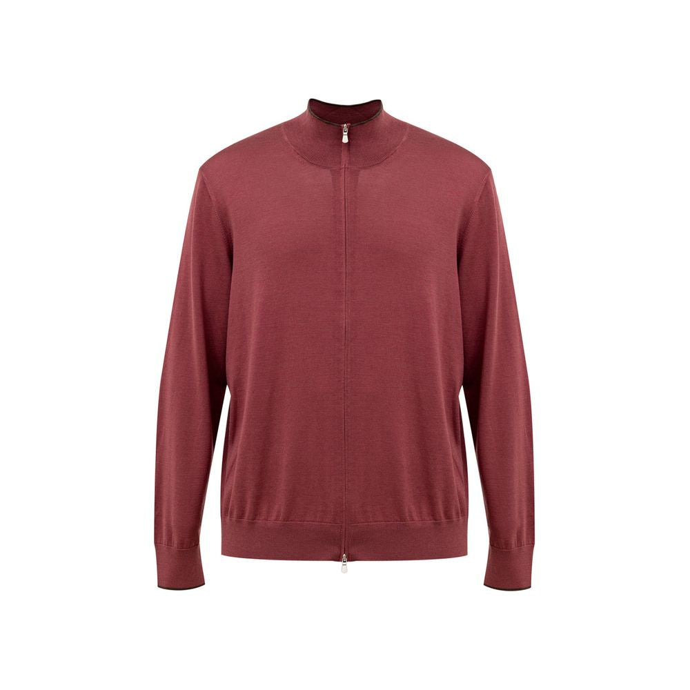 Gran Sasso Rotes Seiden-T-Shirt