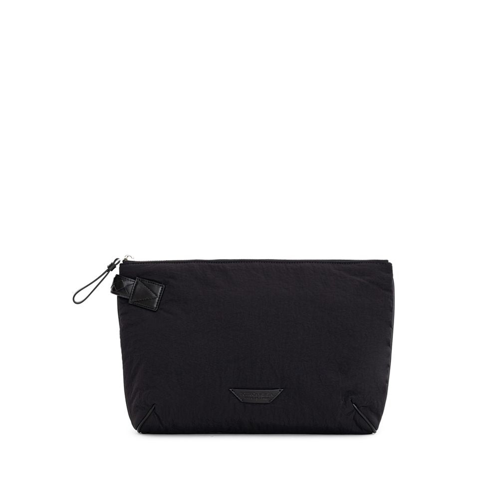 Bottega Veneta Schwarze Nylon Clutch Tasche