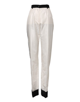 Dolce & Gabbana Weiße Straight Dress Hose mit hoher Taille