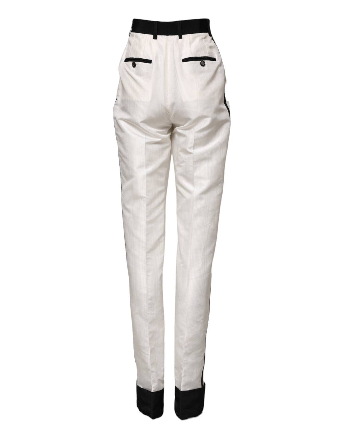 Dolce & Gabbana Weiße Straight Dress Hose mit hoher Taille