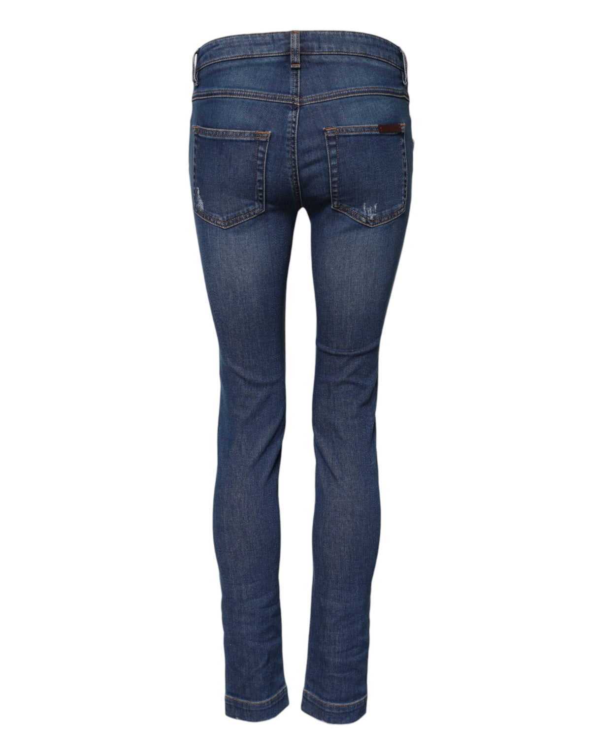 Dolce & Gabbana Blaue Skinny Denim-Jeans aus Baumwolle mit mittlerer Taille