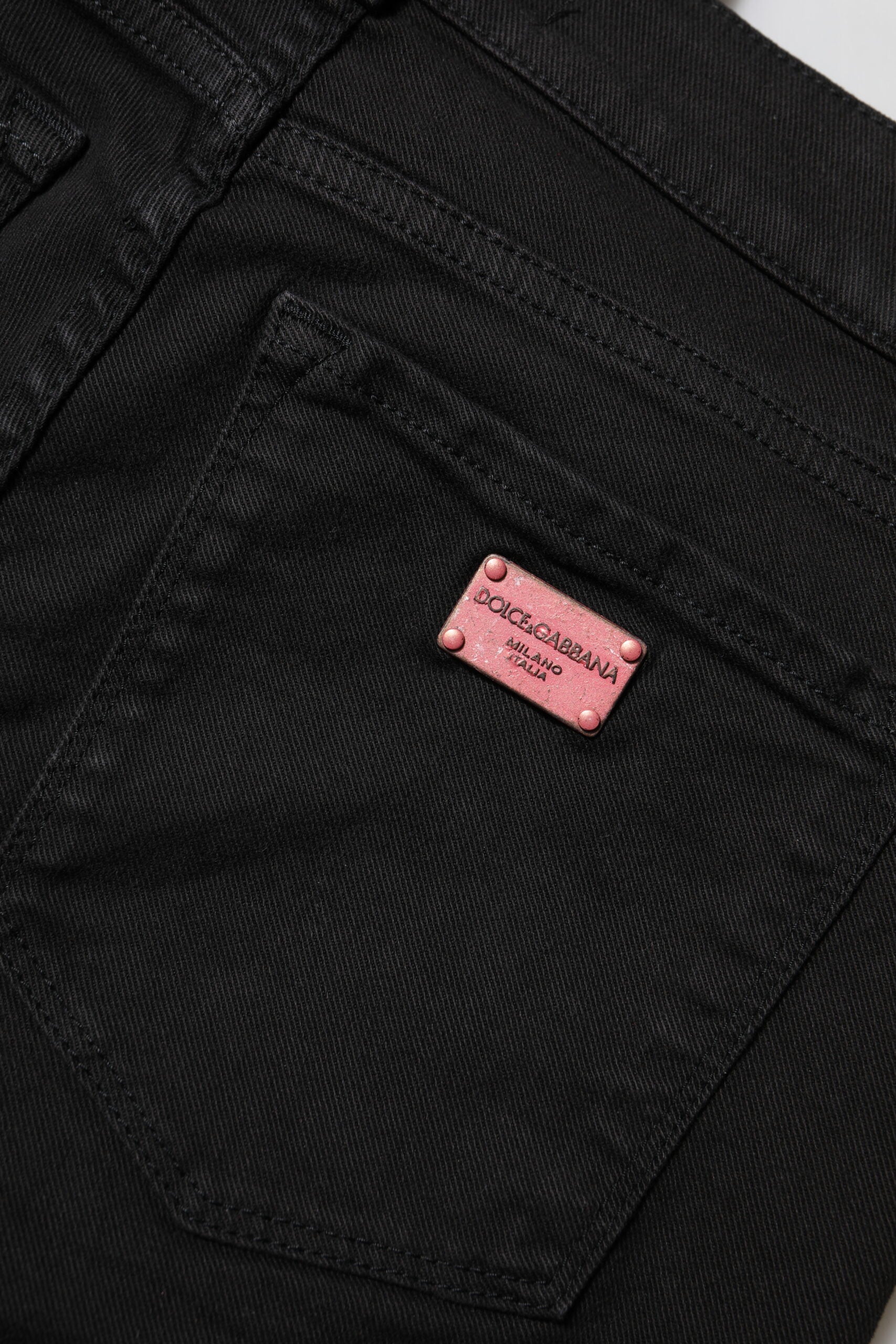 Dolce & Gabbana Schwarze Skinny Jeans aus Baumwolldenim mit mittlerer Bundhöhe