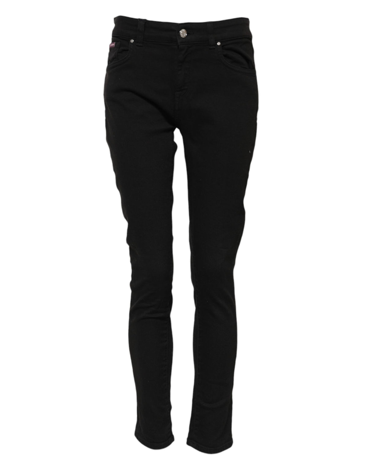 Dolce & Gabbana Schwarze Skinny Jeans aus Baumwolldenim mit mittlerer Bundhöhe