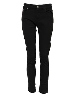 Dolce & Gabbana Schwarze Skinny Jeans aus Baumwolldenim mit mittlerer Bundhöhe