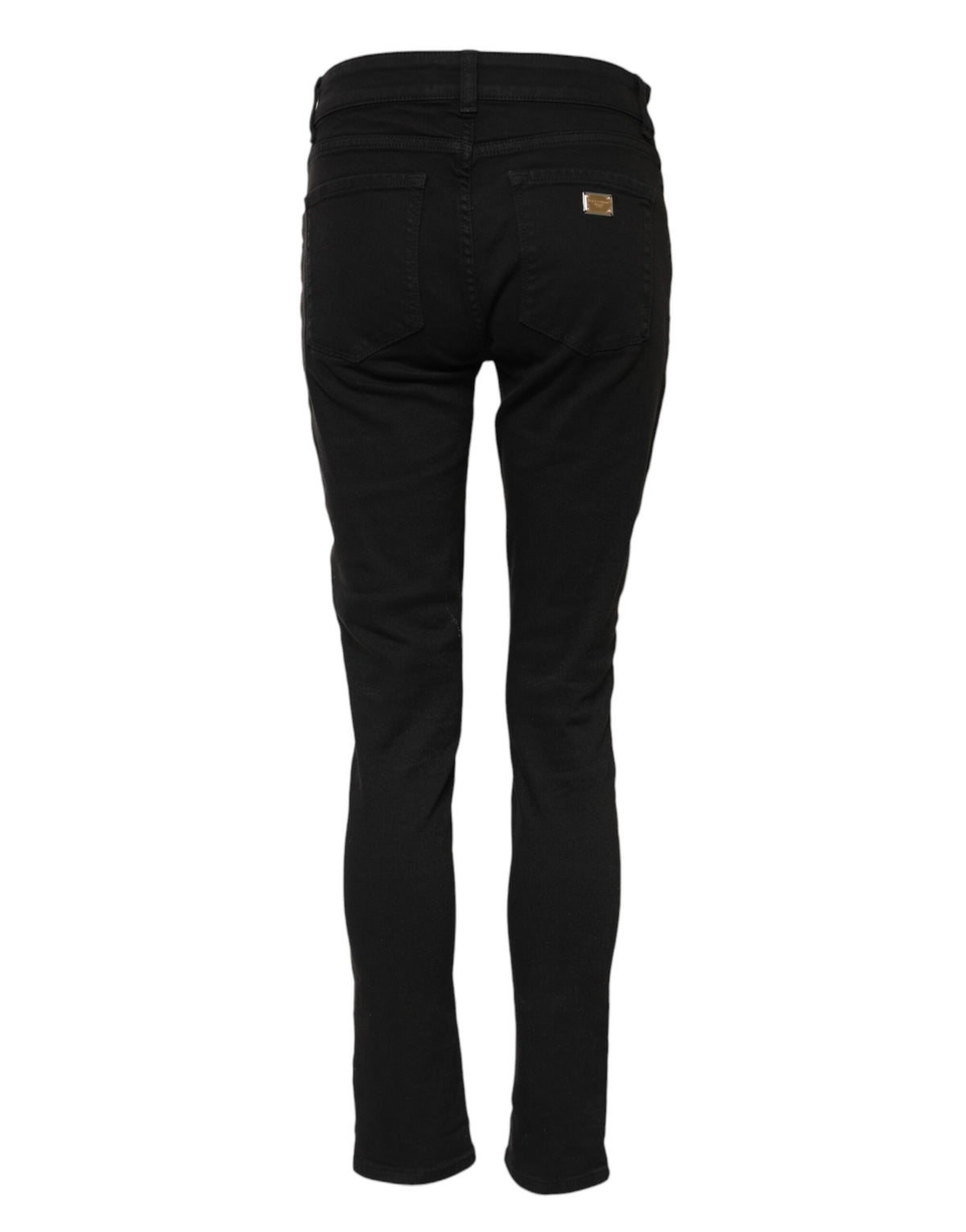 Dolce & Gabbana Schwarze Skinny Jeans aus Baumwolldenim mit mittlerer Bundhöhe
