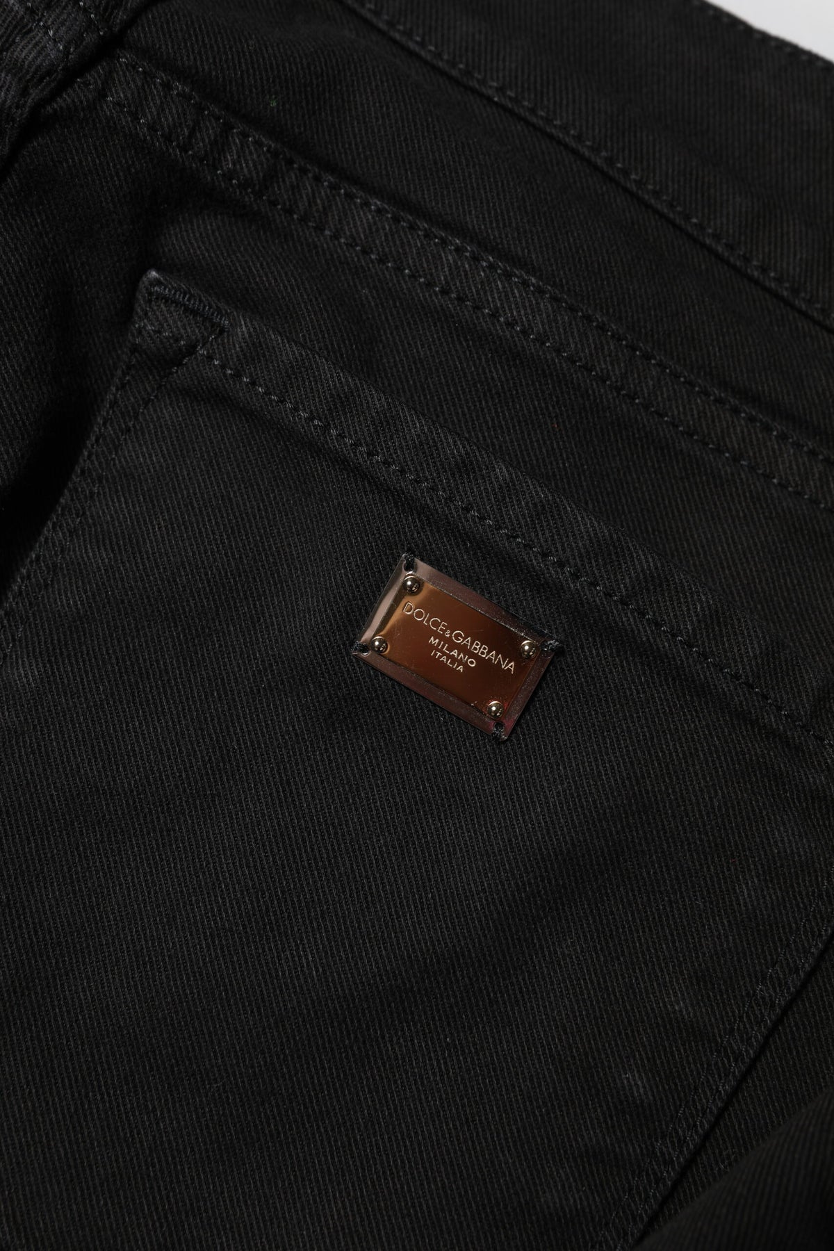 Dolce & Gabbana Schwarze Skinny Jeans aus Baumwolldenim mit mittlerer Bundhöhe