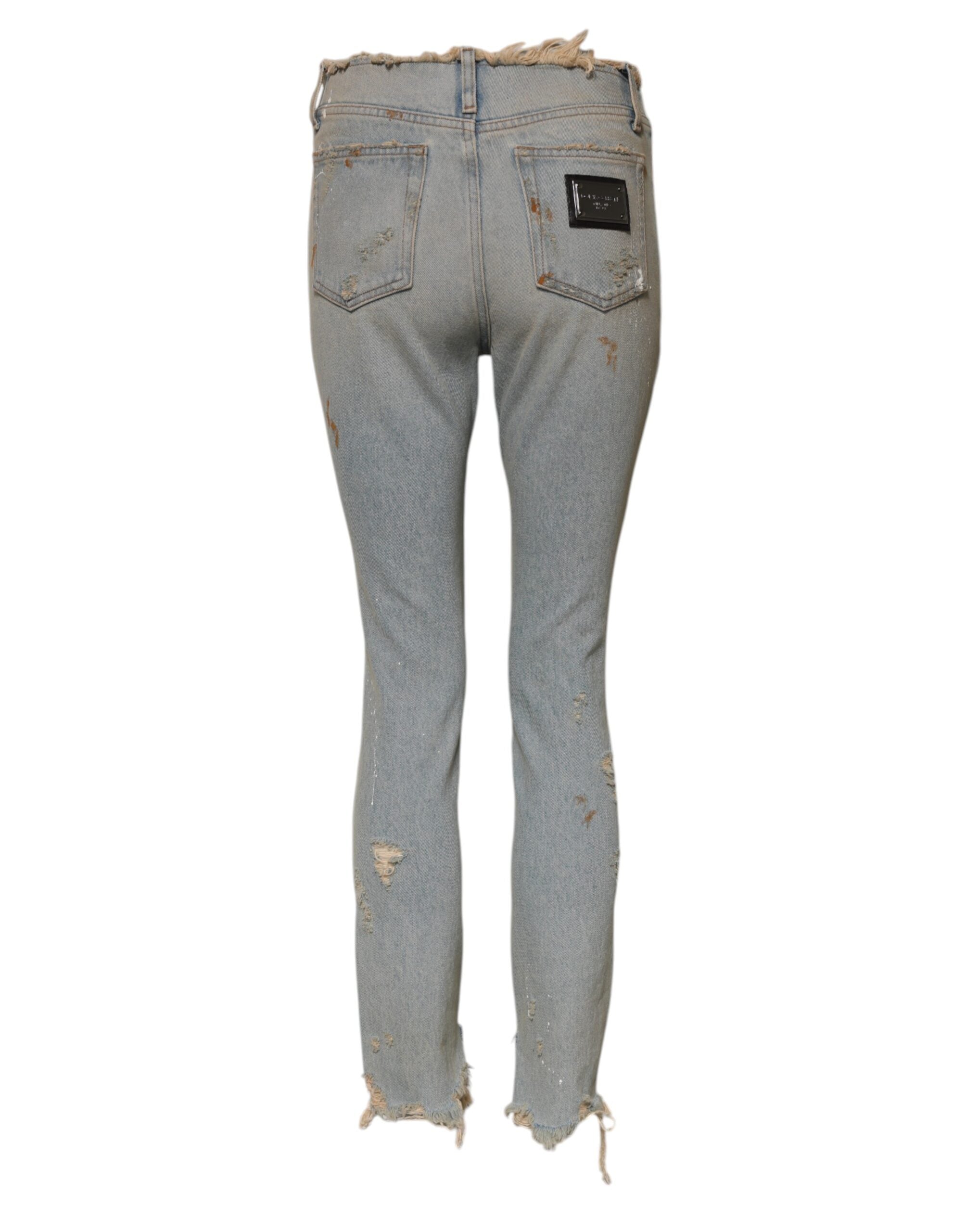 Dolce & Gabbana Hellblaue High-Waist Skinny-Jeans