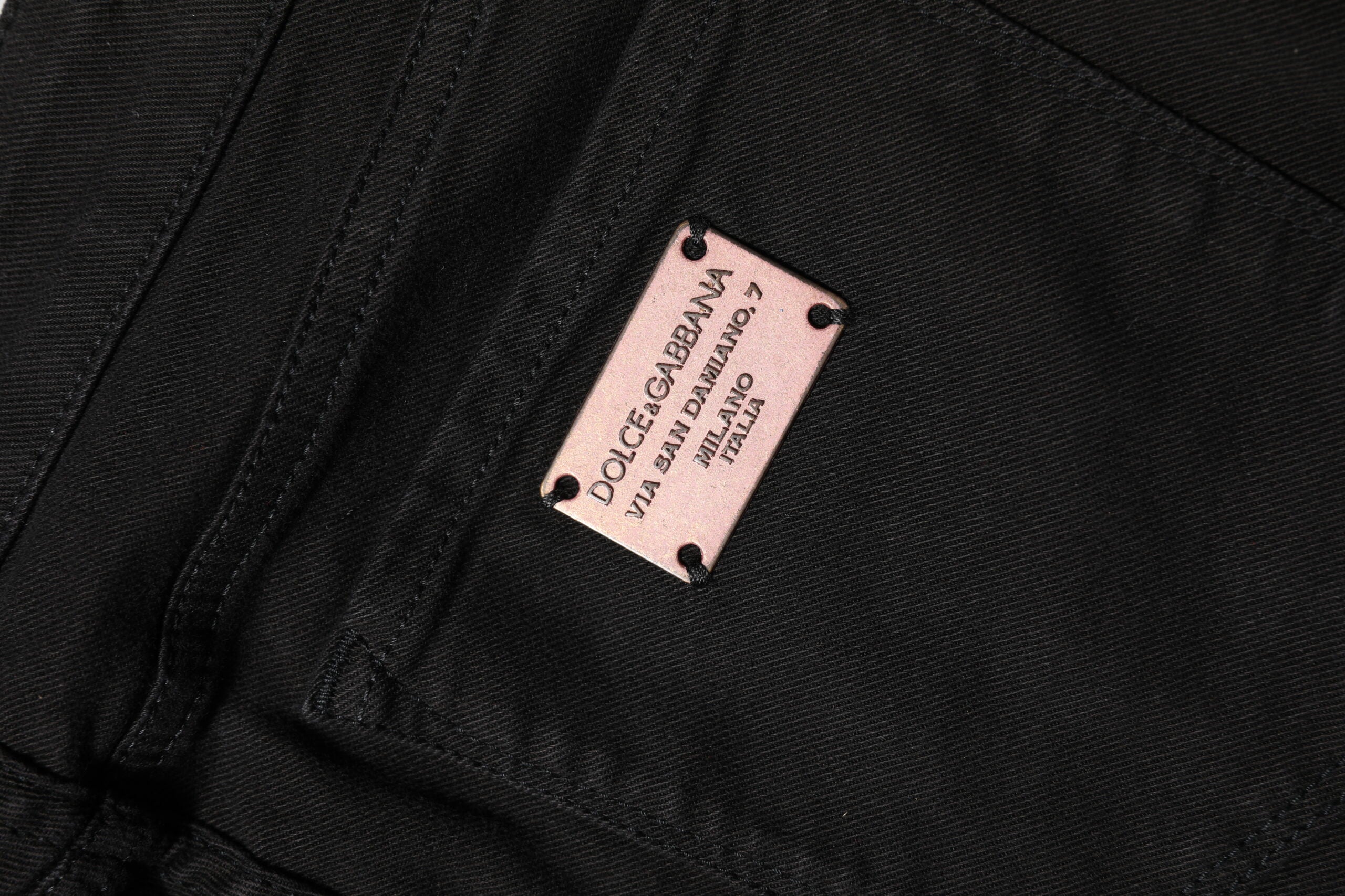 Dolce & Gabbana Schwarze Skinny Jeans aus Baumwolldenim mit mittlerer Bundhöhe
