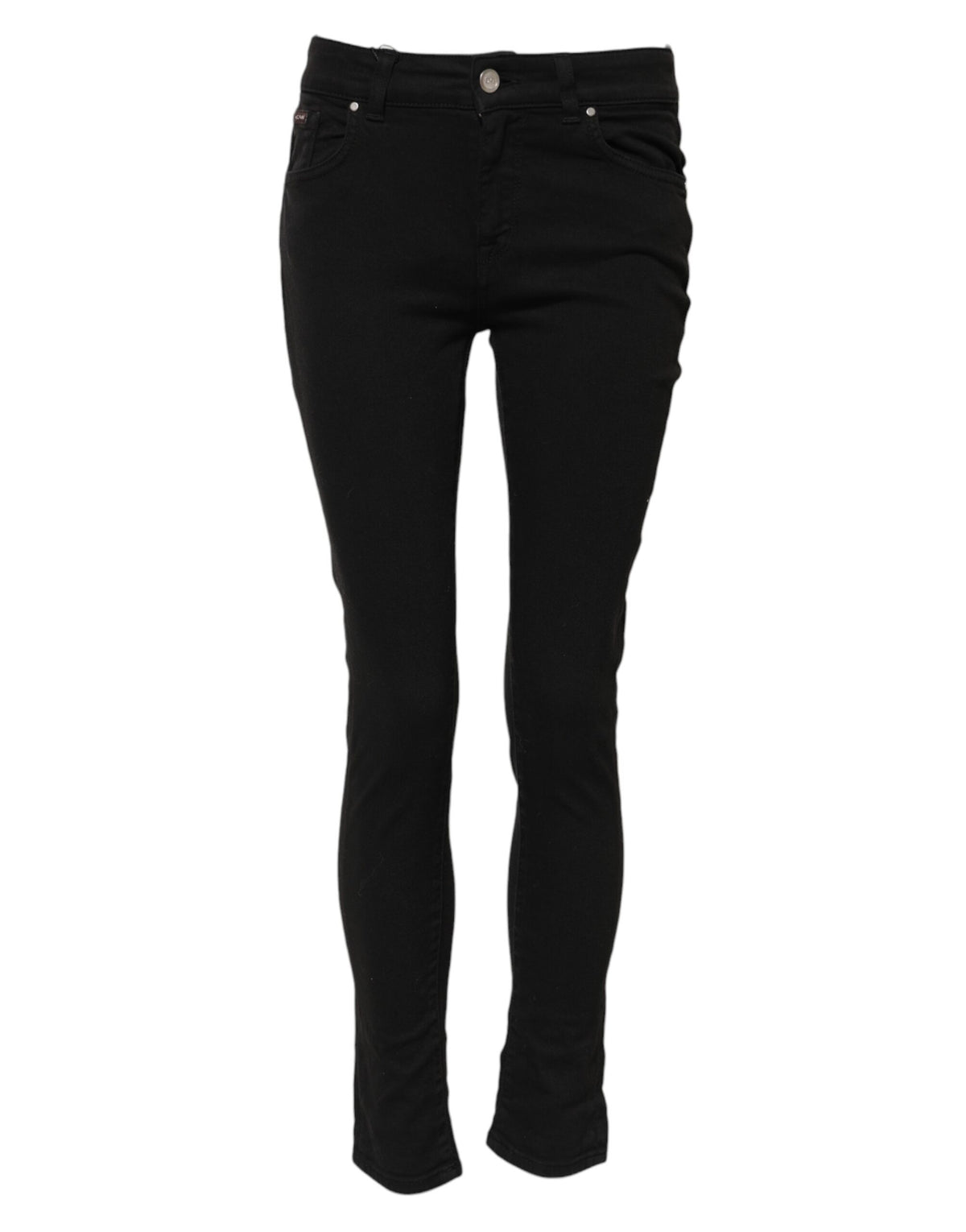 Dolce & Gabbana Schwarze Skinny Jeans aus Baumwolldenim mit mittlerer Bundhöhe