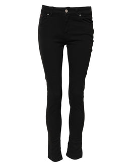 Dolce & Gabbana Schwarze Skinny Jeans aus Baumwolldenim mit mittlerer Bundhöhe
