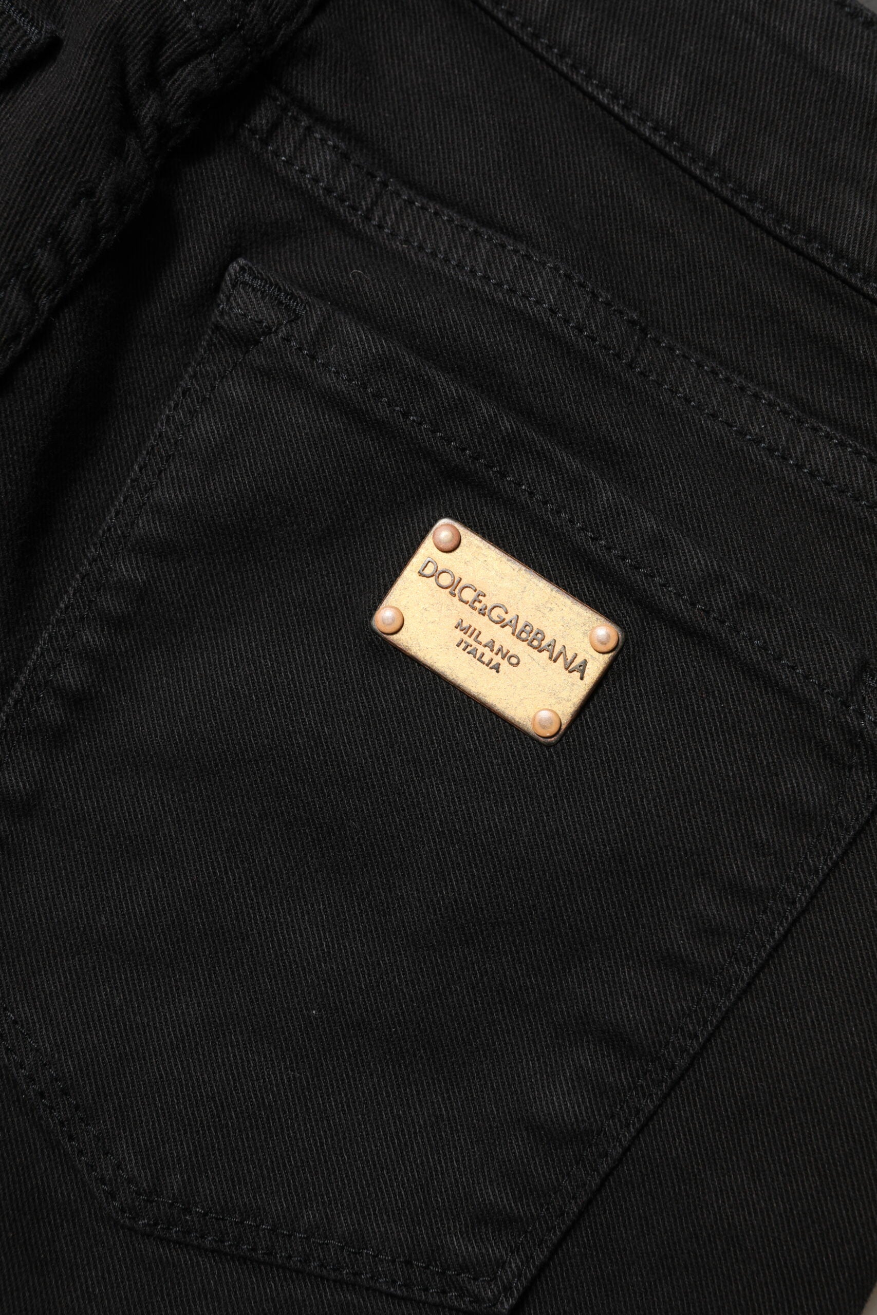 Dolce & Gabbana Schwarze Skinny Jeans aus Baumwolldenim mit mittlerer Bundhöhe