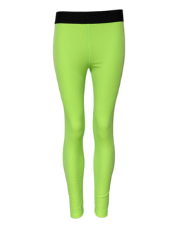 Dolce & Gabbana Grüne Nylon Slim Fit Leggings Hose