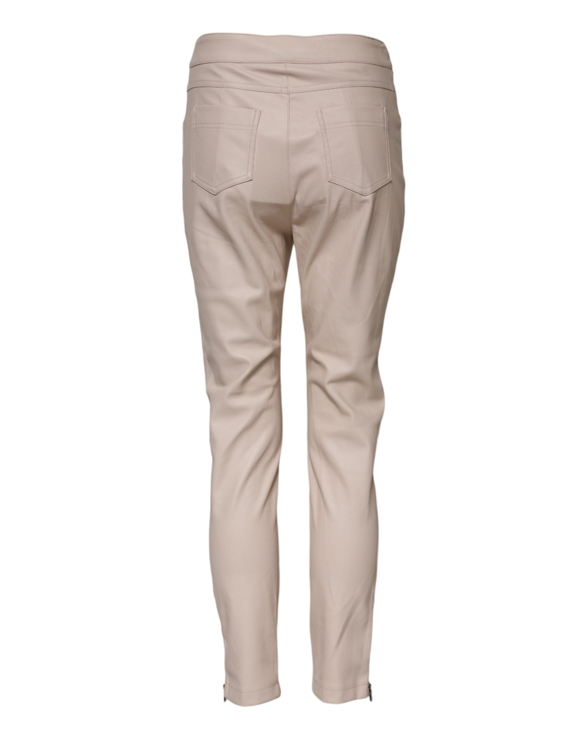 Elisabetta Franchi Beige Taillierte Hose mit hoher Taille