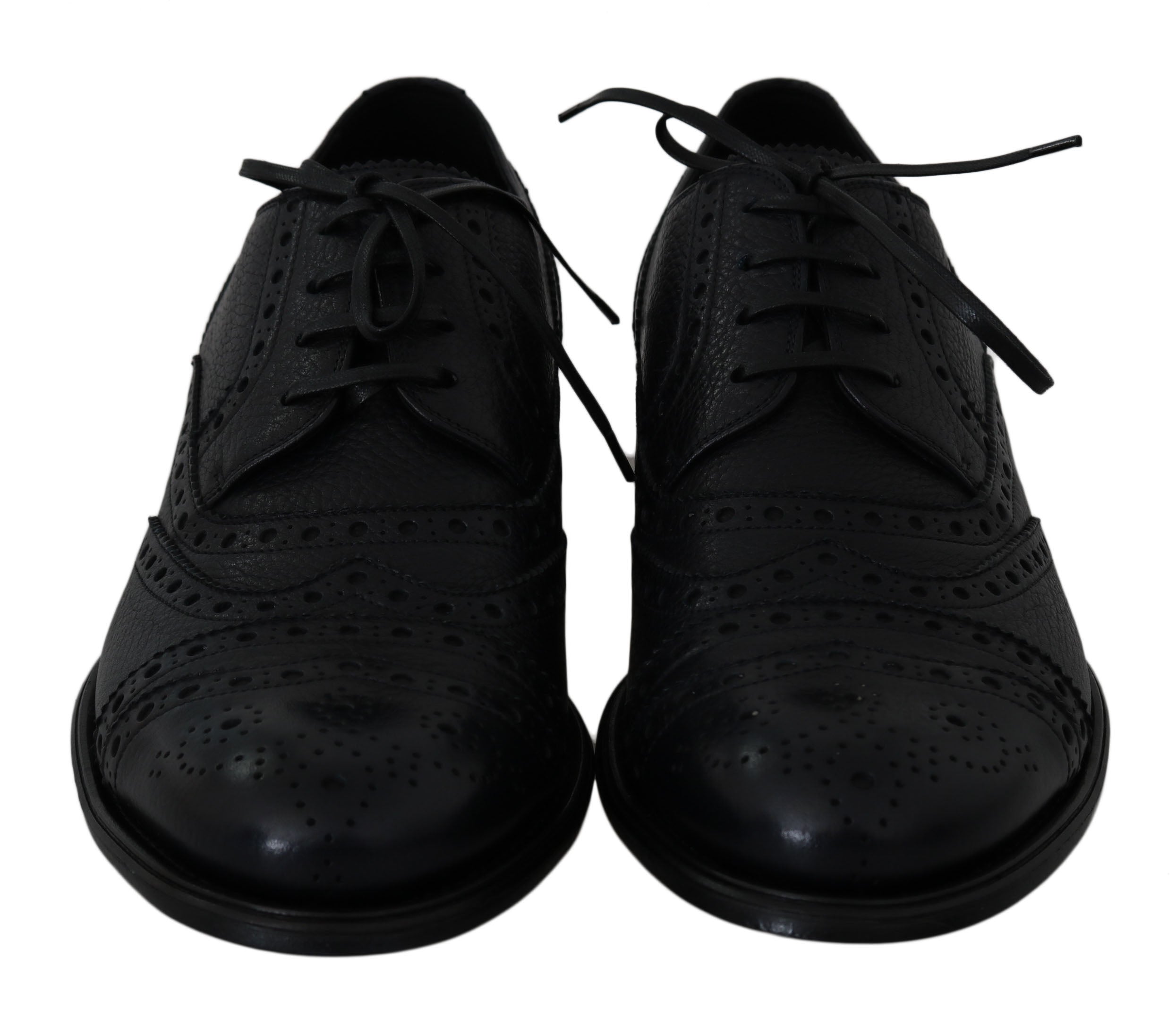 Dolce & Gabbana Blaue Leder Wingtip Oxford Dress Schuhe