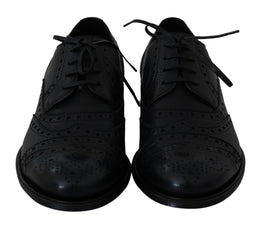 Dolce & Gabbana Blaue Leder Wingtip Oxford Dress Schuhe